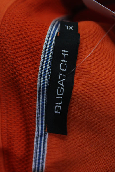 Bugatchi Mens Turtleneck Quarter Zip Pullover Jacket Orange Size Extra Large