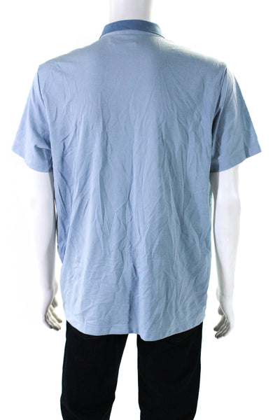 Theory Mens Short Sleeve Pique Jersey Polo Shirt Light Blue Size Extra Large