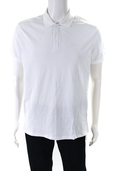 Armani Jeans Mens Short Sleeves Polo Shirt White Cotton Size Extra Large