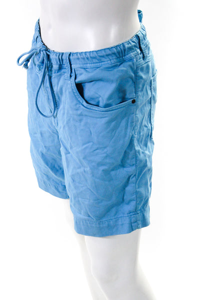 Psycho Bunny Mens Drawstring Waist Casual Shorts Blue Cotton Blend Size 38