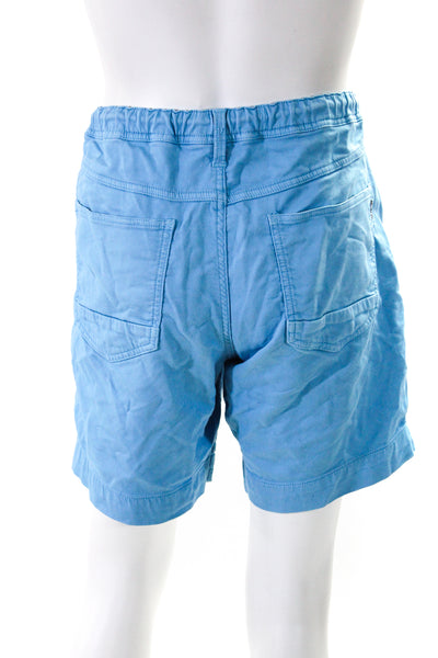 Psycho Bunny Mens Drawstring Waist Casual Shorts Blue Cotton Blend Size 38