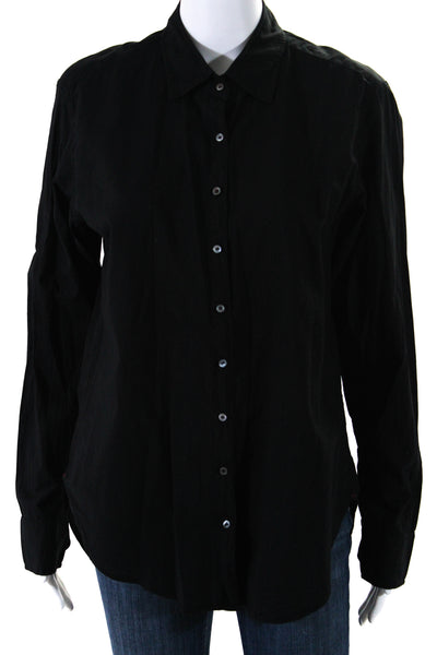 Xirena Womens Long Sleeve Poplin Button Up Shirt Blouse Black Size XS