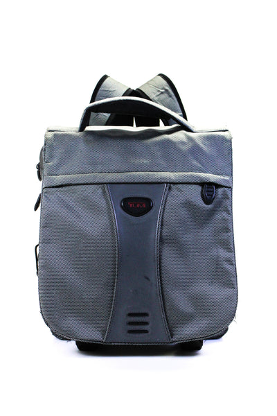 Tumi Mens Adjustable Convertible Foldover Snap Closure Backpack Book Bag Gray