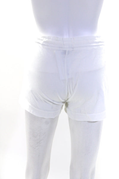 James Perse Womens Mid Rise Drawstring Jersey Shorts White Size 2