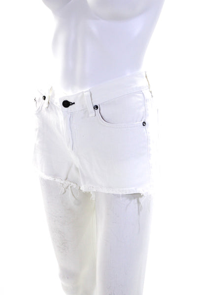 Rag & Bone Womens Mid Rise Cutoff Denim Jean Shorts White Size 25