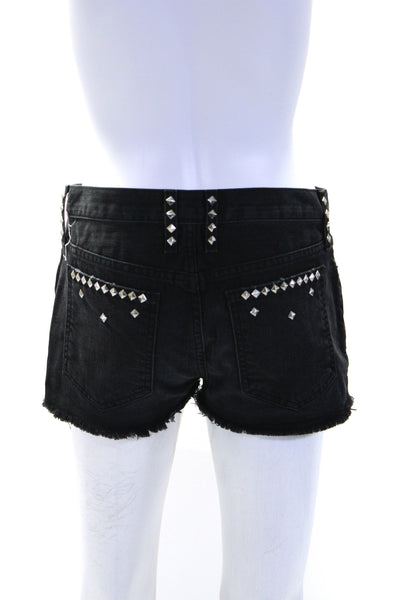 Current Elliott Womens Studded Cutoff Denim Jean Shorts Dark Gray Size 24