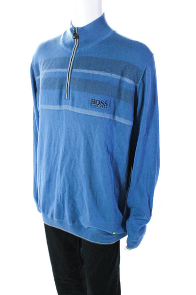 Boss Hugo Boss Men's High Neck Long Sleeves Pullover Sweater Blue Size XL