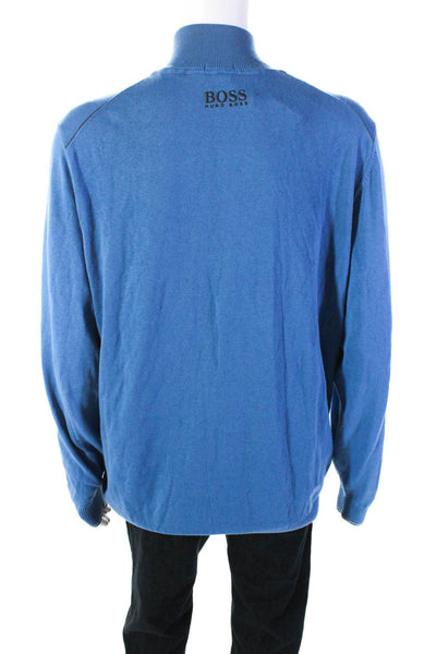 Boss Hugo Boss Men's High Neck Long Sleeves Pullover Sweater Blue Size XL