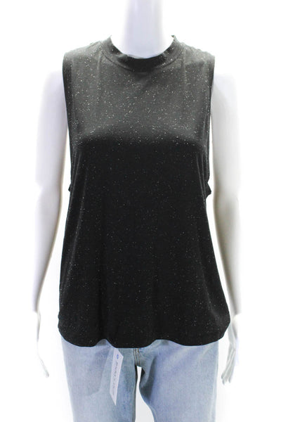 Lululemon Womens Spotted High Neck Sleeveless Activewear Top Black Size M