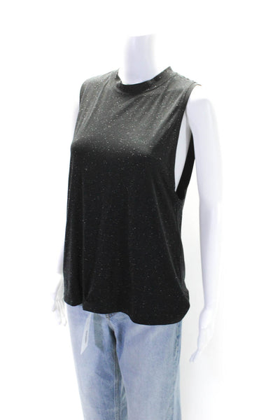 Lululemon Womens Spotted High Neck Sleeveless Activewear Top Black Size M