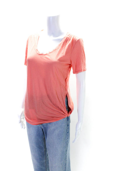 Lululemon Womens Asymmetrical V-Neck Short Sleeve T-Shirt Top Orange Size M