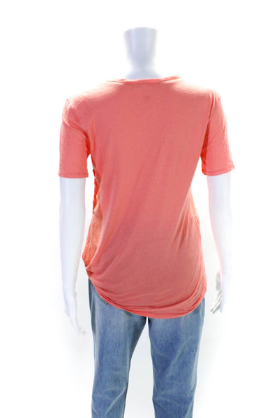 Lululemon Womens Asymmetrical V-Neck Short Sleeve T-Shirt Top Orange Size M