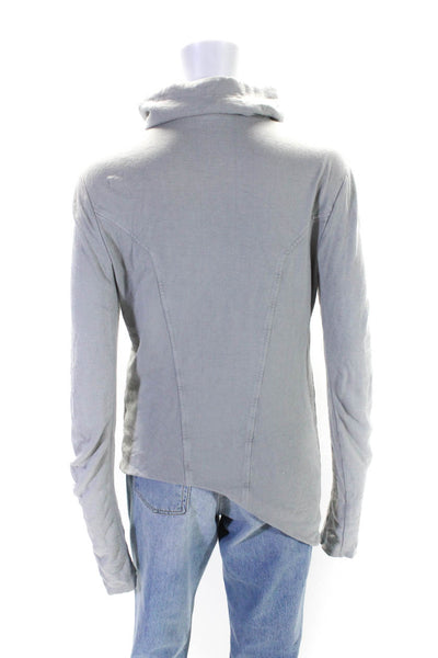 Helmut Lang Womens Two Pocket High Neck Long Sleeve Sweat Jacket Gray Size M