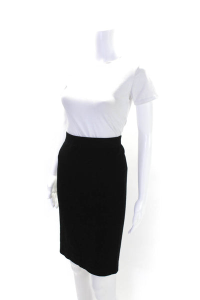 Vince Womens Stretch Elastic Waist Knee Length Pencil Skirt Black Size M