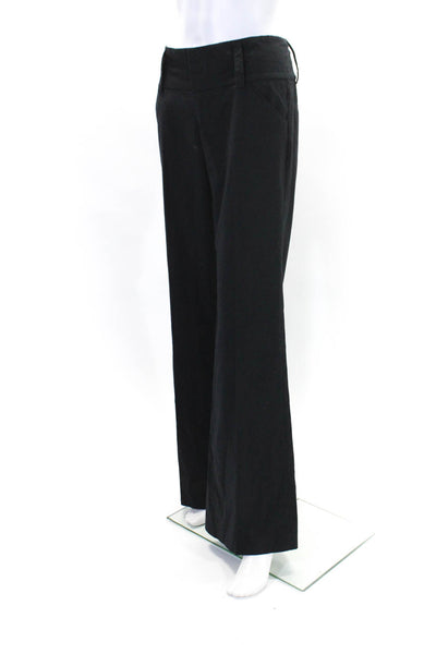 Alice + Olivia Womens Pinstriped Low-Rise Flared Pants Trousers Navy Size 6