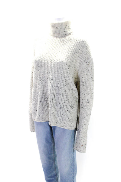 J Brand Womens Wool Blend Knit Pullover Turtleneck Sweater Top Beige Size M