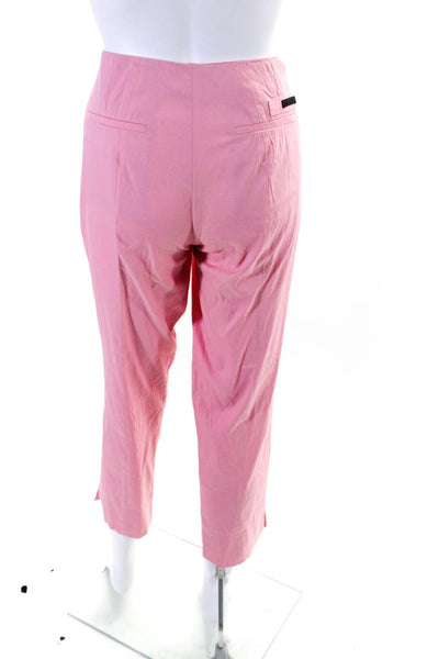 Prada Womens Cotton Straight Leg Mid Rise Lightweight Trousers Pink Size 42