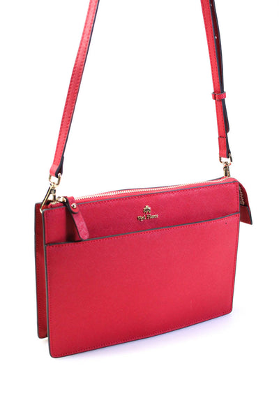 Brooks Brothers Red Fleece Womens Leather Detachable Crossbody Bag Red Size S