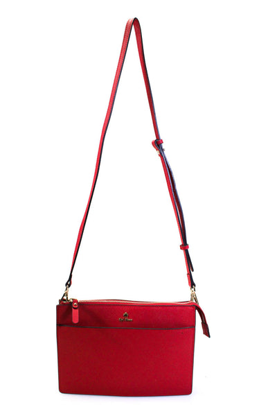 Brooks Brothers Red Fleece Womens Leather Detachable Crossbody Bag Red Size S