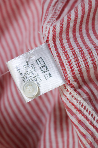 Xirena Womens Striped Button Down Shirt Red White Cotton Size Extra Small