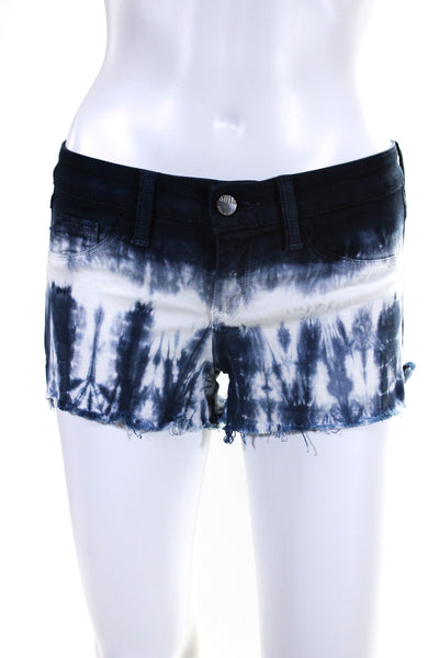 Sold Design Lab Womens Tie Dye Print Baby Shorts Blue White Cotton Size 26