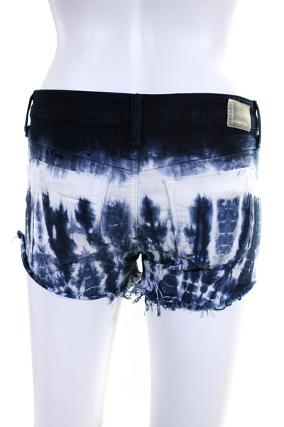 Sold Design Lab Womens Tie Dye Print Baby Shorts Blue White Cotton Size 26