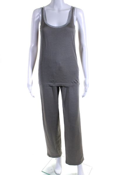 ELEVENTY Platinum Womens Silk Tank Top Sweat Suit Gray Size Large/Small