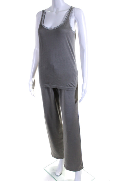 ELEVENTY Platinum Womens Silk Tank Top Sweat Suit Gray Size Large/Small