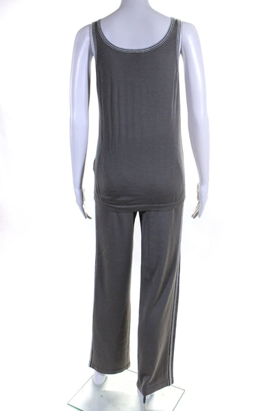 ELEVENTY Platinum Womens Silk Tank Top Sweat Suit Gray Size Large/Small