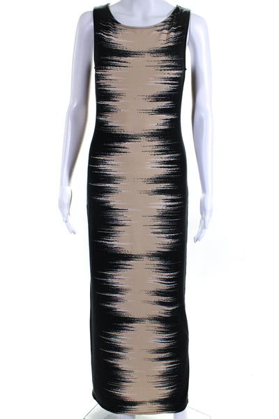 Bar III Womens Black Cream Printed Scoop Neck Sleeveless Maxi Dress Size XS