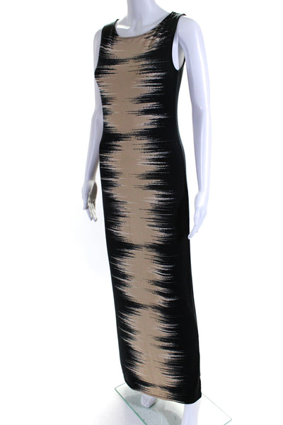 Bar III Womens Black Cream Printed Scoop Neck Sleeveless Maxi Dress Size XS