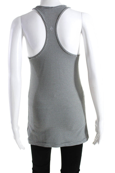 Lululemon Womens Check Print Scoop Neck Sleeveless Tank Top Black White Size 6