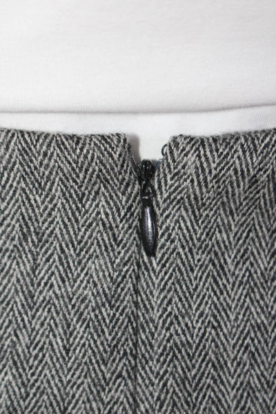 Robert Rodriguez Womens Gray Wool Herringbone Knee Length Pencil Skirt Size 4