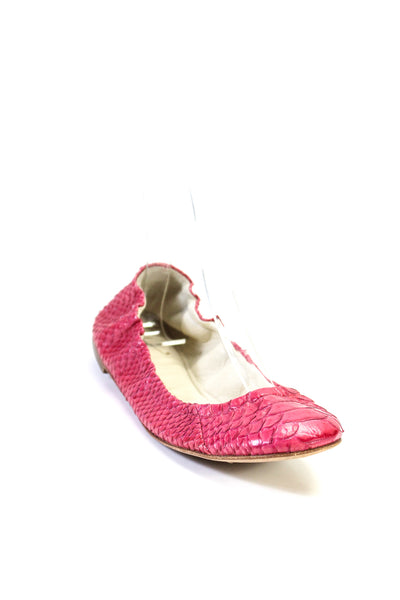 Giuseppe Zanotti Womens Round Toe Snakeskin Ballet Flats Pink Size 37 7