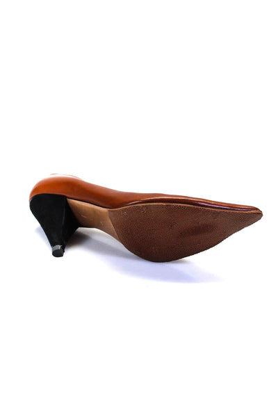 Celine Womens Leather Pointed Toe Slide On Pumps Chestnut Brown Size 39 9