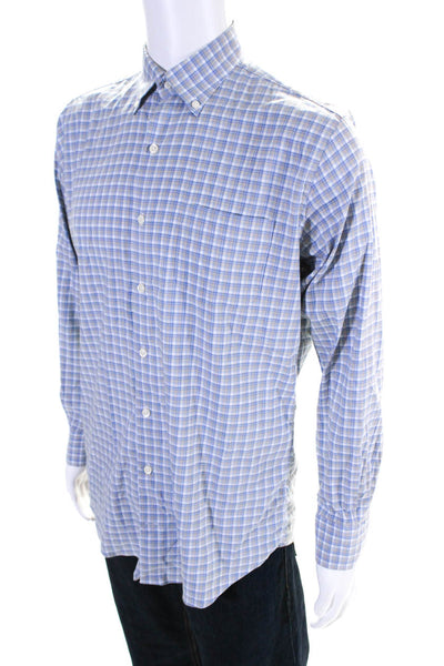 Peter Millar Men's Collared Long Sleeves Button Down Plaid Shirt Size M