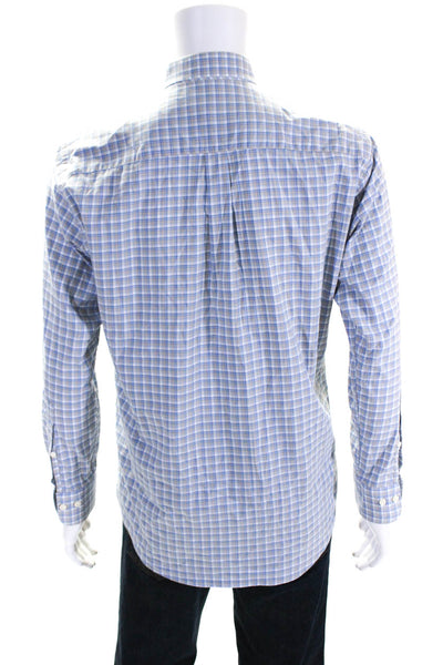 Peter Millar Men's Collared Long Sleeves Button Down Plaid Shirt Size M