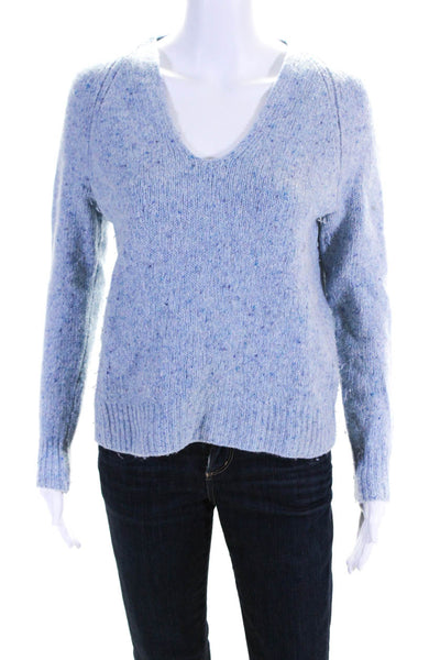 Vince Womens Long Sleeves V Neck Sweater Blue Wool Size Extra Extra Small