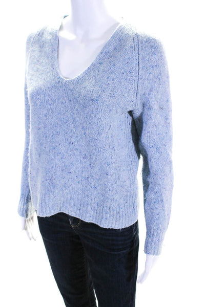 Vince Womens Long Sleeves V Neck Sweater Blue Wool Size Extra Extra Small