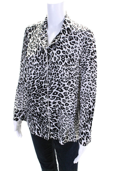 Equipment Femme Women's Long Sleeves Button Down Animal Print Shirt Size XS