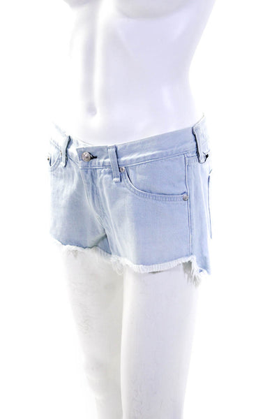 Rag & Bone Womens Low Rise Cutoff Denim Jean Shorts Light Blue Size 25