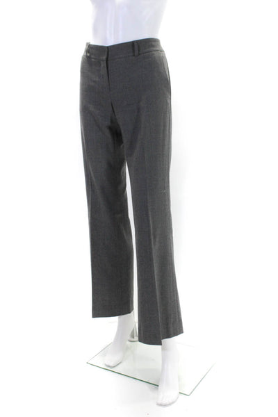 Theory Womens White High Rise Pleated Straight Leg Trouser Pants Size 4