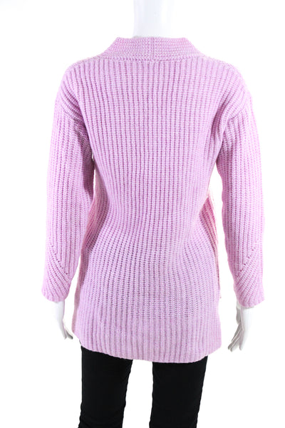 Ted Baker London Womens Long Sleeves High Low Hem Pullover Sweater Purple Size 0