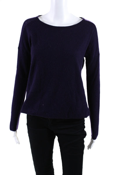 Vince Women's Round Neck Long Sleeves Cashmere Pullover Sweater Purple Size XXS