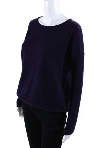 Vince Women's Round Neck Long Sleeves Cashmere Pullover Sweater Purple Size XXS