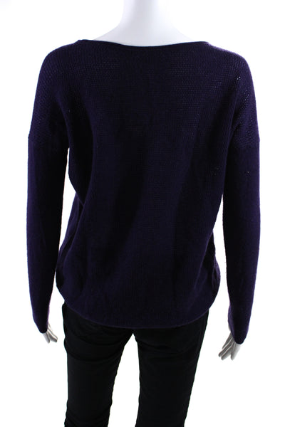 Vince Women's Round Neck Long Sleeves Cashmere Pullover Sweater Purple Size XXS