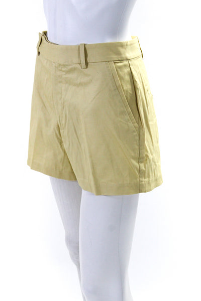 Equipment Femme Womens High Waist Pleated Dress Shorts Light Yellow Size 4