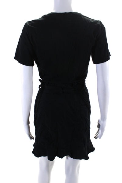 Derek Lam 10 Crosby Womens Cotton Jersey Tulip Hem T-Shirt Dress Black Size 4