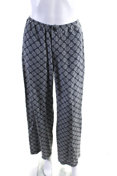 Vince Womens Silk Geometric Print Camisole Straight Leg Trousers Set Gray Size S