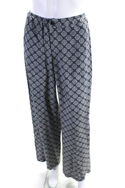 Vince Womens Silk Geometric Print Camisole Straight Leg Trousers Set Gray Size S